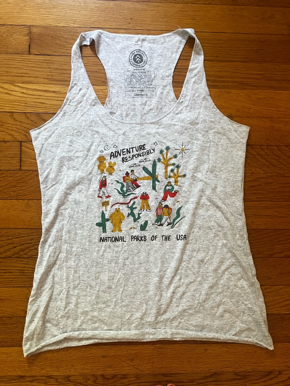 Parks Project Heather Gray Racerback Tank with Logo Print